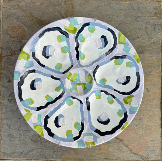 Confetti Coast Oyster Plate - Blue