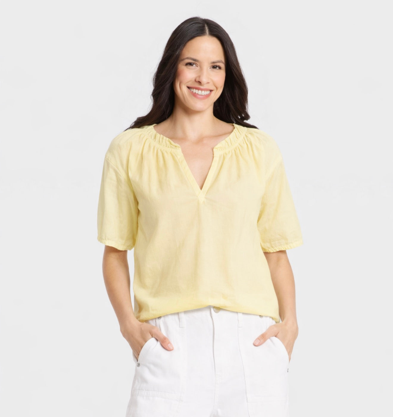 Puff Sleeve Top - Butter Yellow