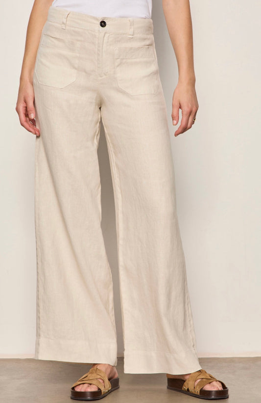 The Linen Marine Wide Leg Pant