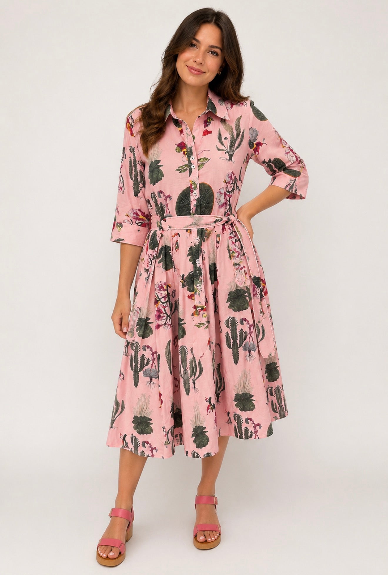 Mrs Maisel Dress - Pink Botanical Print