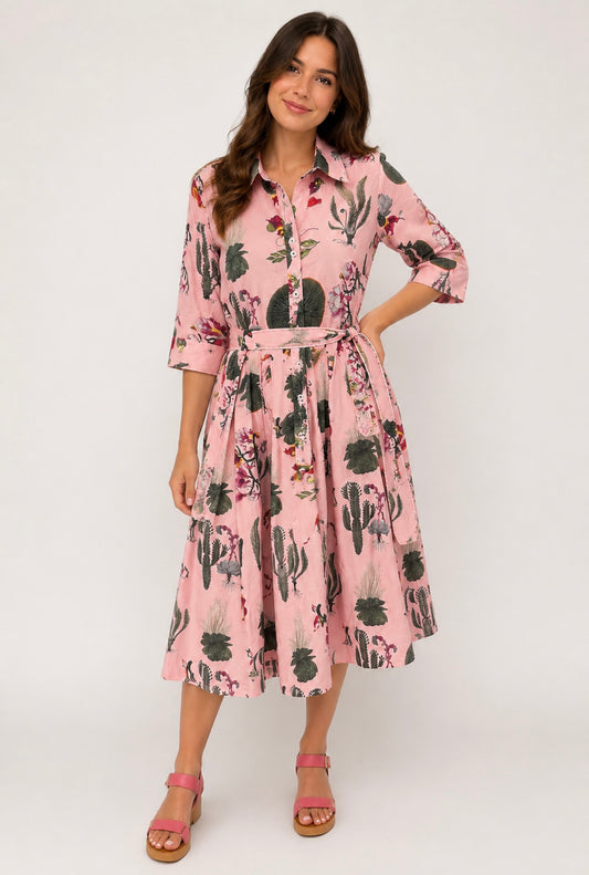 Mrs Maisel Dress - Pink Botanical Print