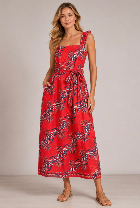Elsie Dress - Crimson Ascent