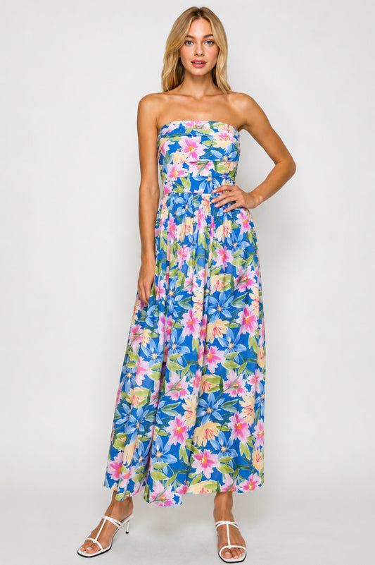 Sunset Petal Sky Maxi Dress