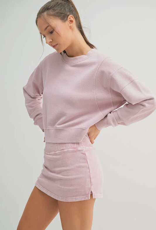 Mineral Wash Luxe Cropped Sweatshirt