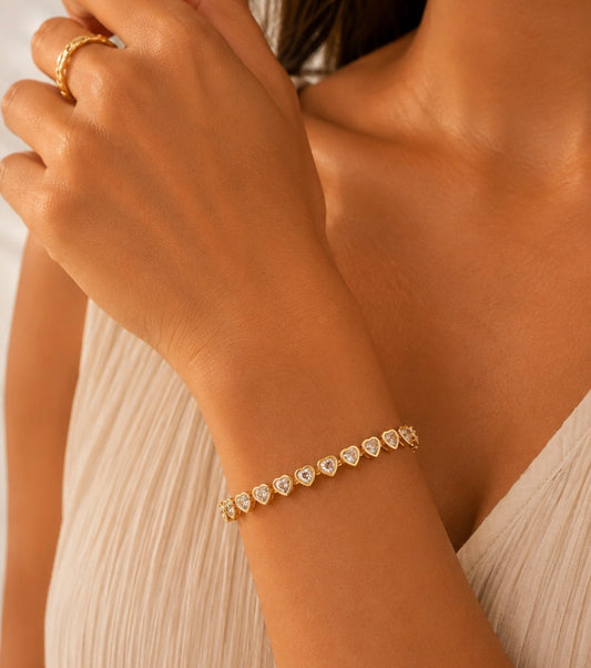 Heart Tennis Bracelet