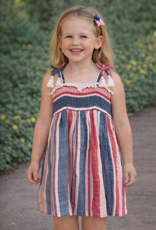 Shirred Strappy Dress
