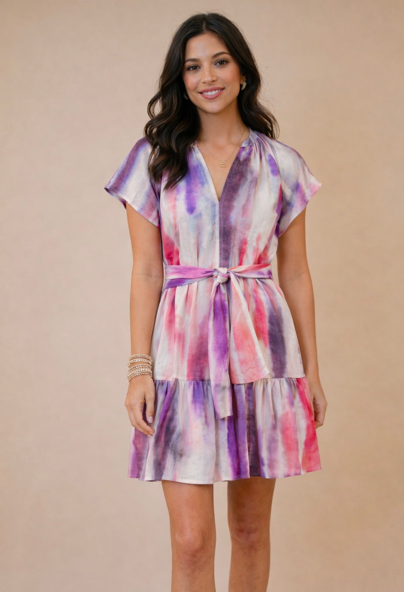 Woven Celena Dress - Mauve