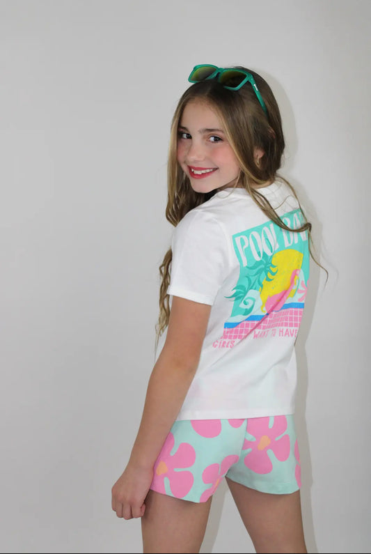 Pool babe graphic tee