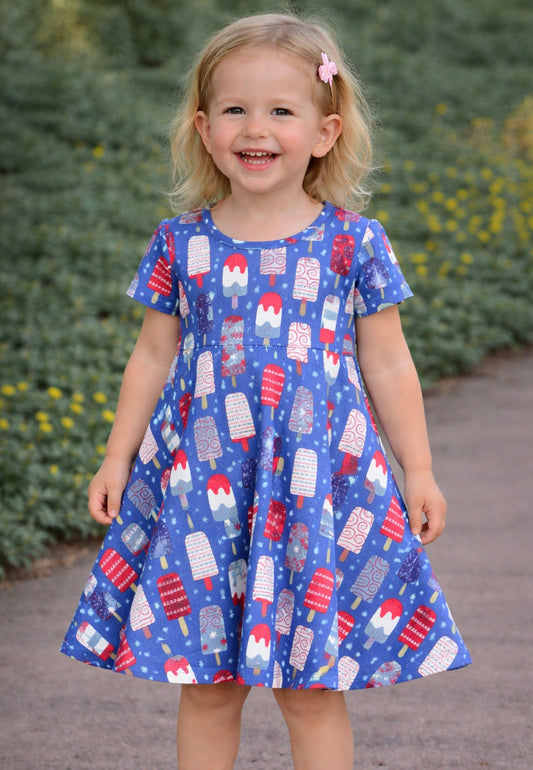 Cap Sleeve Swirly Girl - Popsicles