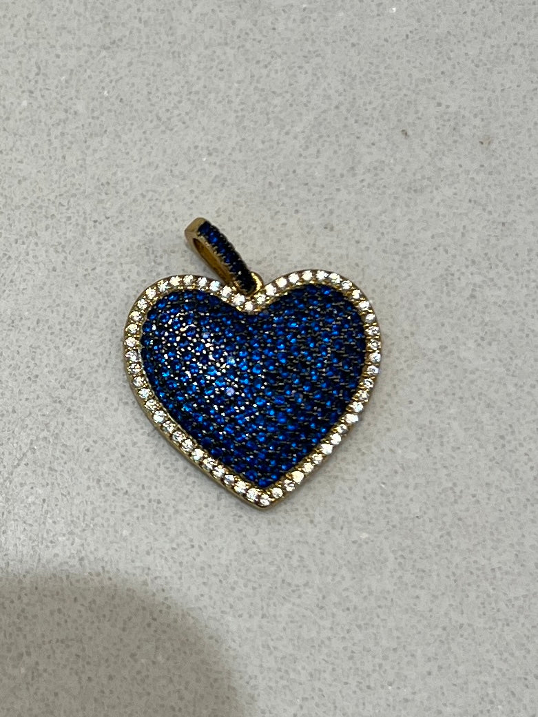 Navy Pave Heart Charm