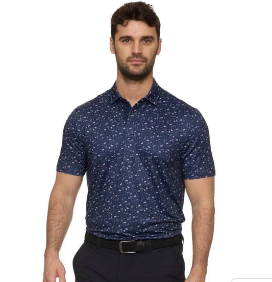 Laguna Drink Print Polo - Navy Combo