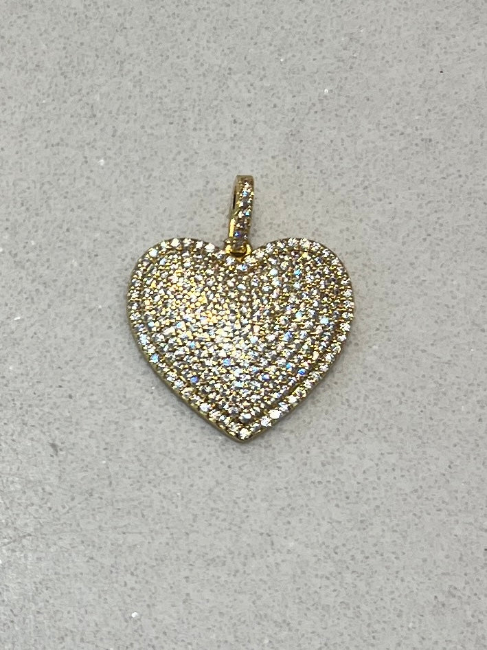 Clear Pave Heart Charm