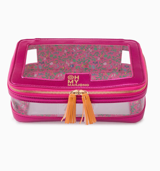Oh My Mahjong - Metallic pink tile storage bag
