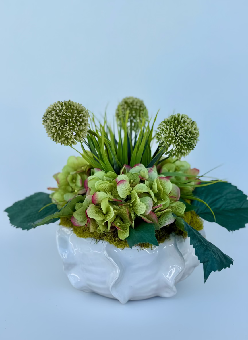 Hydrangea and Allium Arrangement