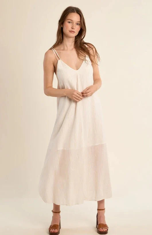 White and Gold Woven Dress