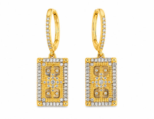 Small Cross Paver Earrings