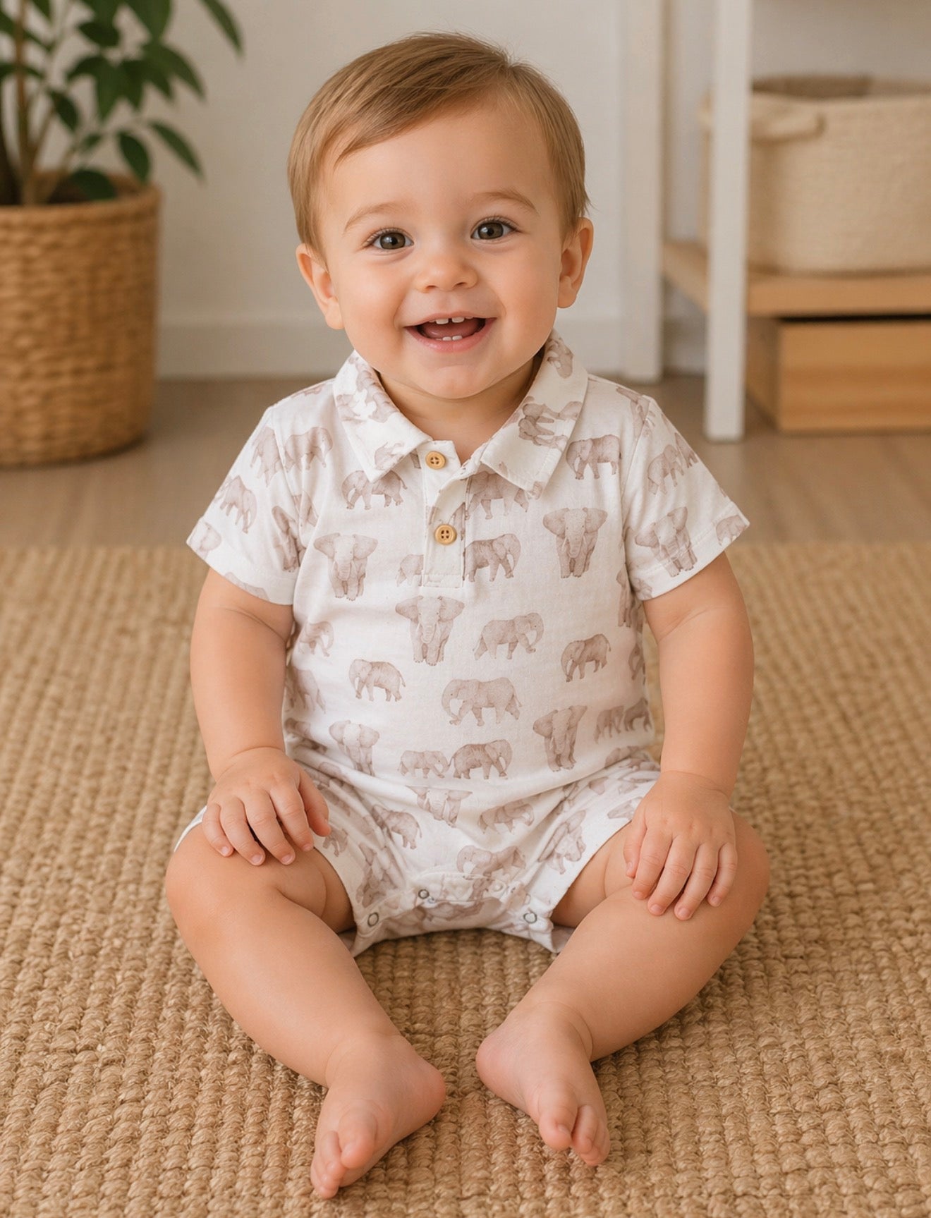Finley Romper - Elephants