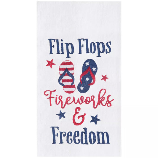 Flip Flops, Fireworks, and Freedom Kitchen Towel
