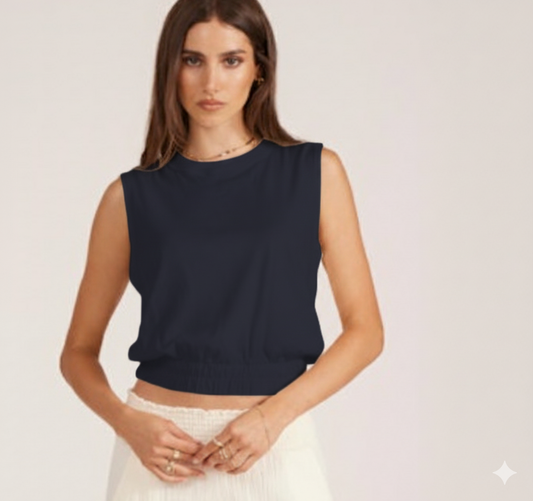 BoatNeck Elastic Hem Tank - Galaxy