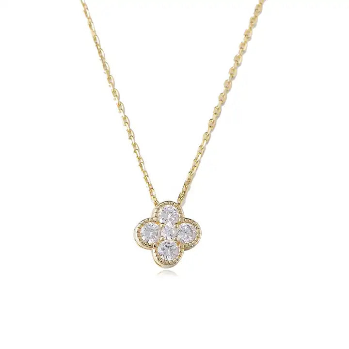 CZ Four Leaf Clover Necklace