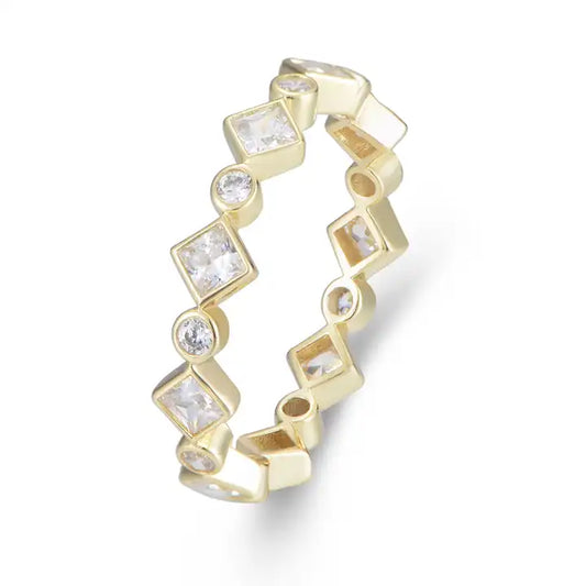 Square and Round Eternity Ring