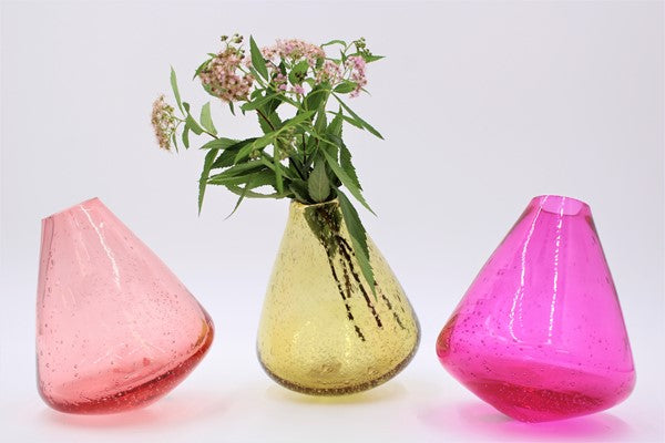 4.5 Inch Glass Vase - Available in Three Colors