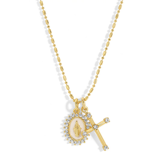 Virgin Maria Charm Necklace