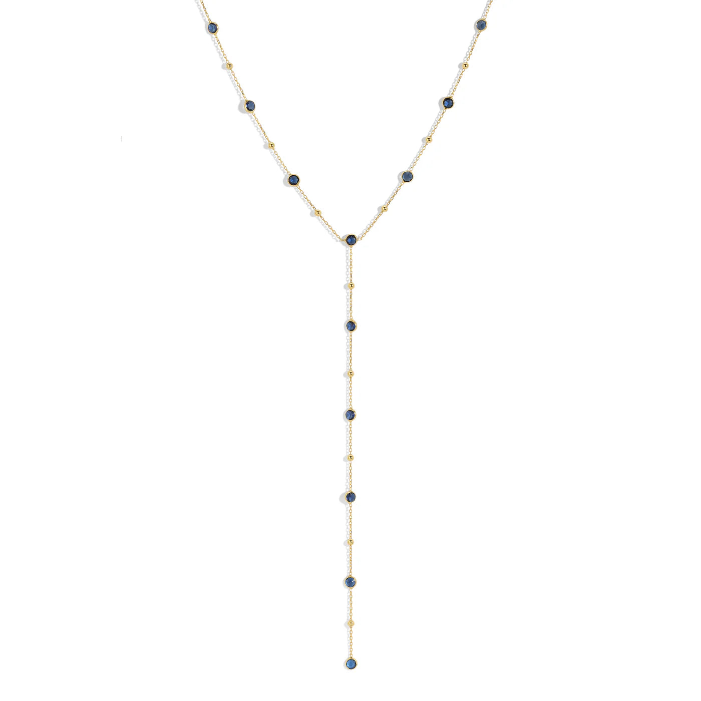 Bezel Gemstone Lariat - Sapphire