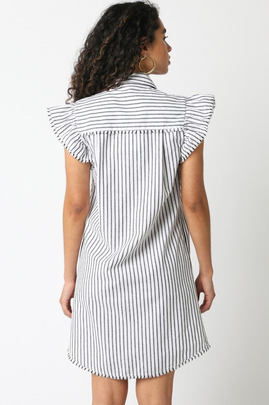 The Honor Stripe Dress-Black