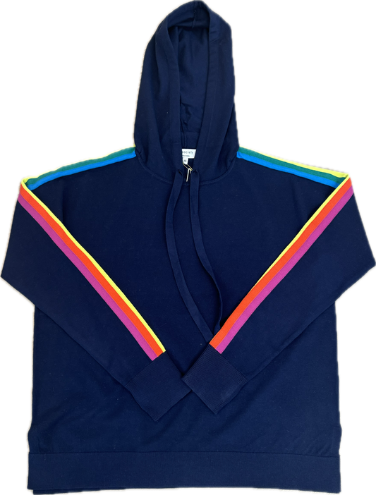 Stripe Sleeve Zip Up Sweater
