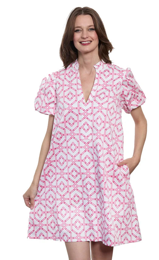 Tiburon Pink Trellis Mini Dress