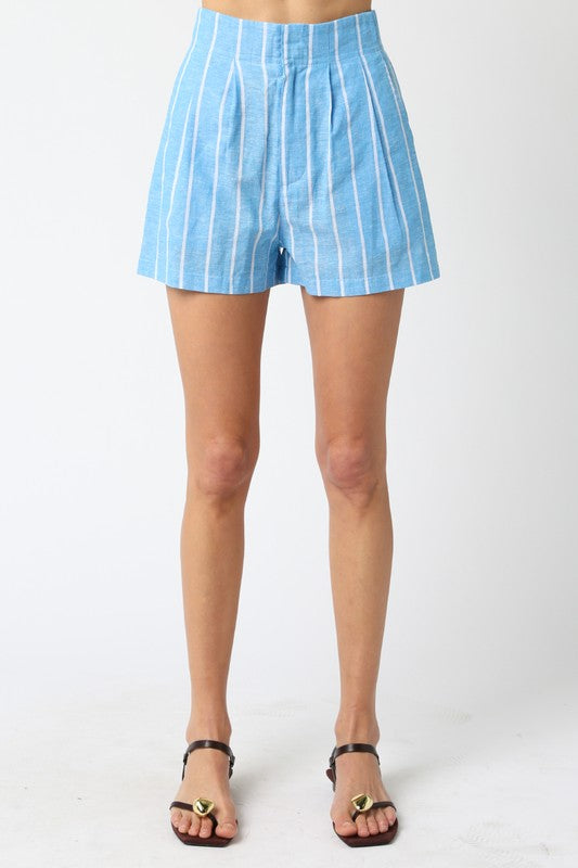Baby Blue Pinstripe Shorts