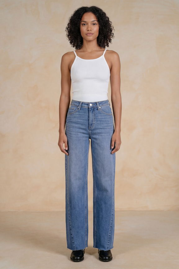 Straight Leg Denim Jeans