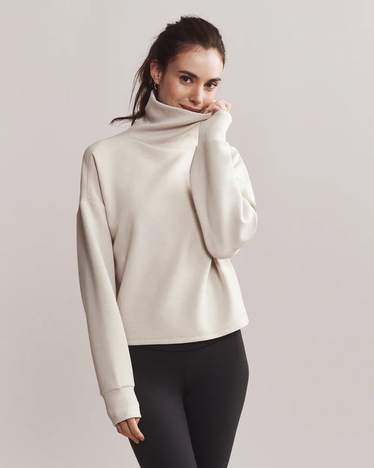 Dream Glow Mock Neck- Sand