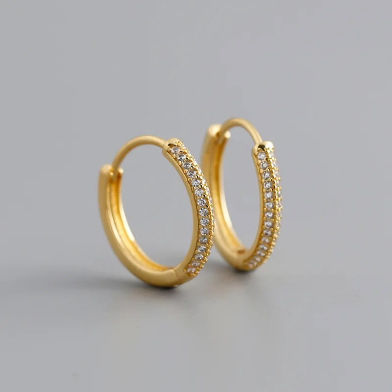 Pave Hoop Earrings