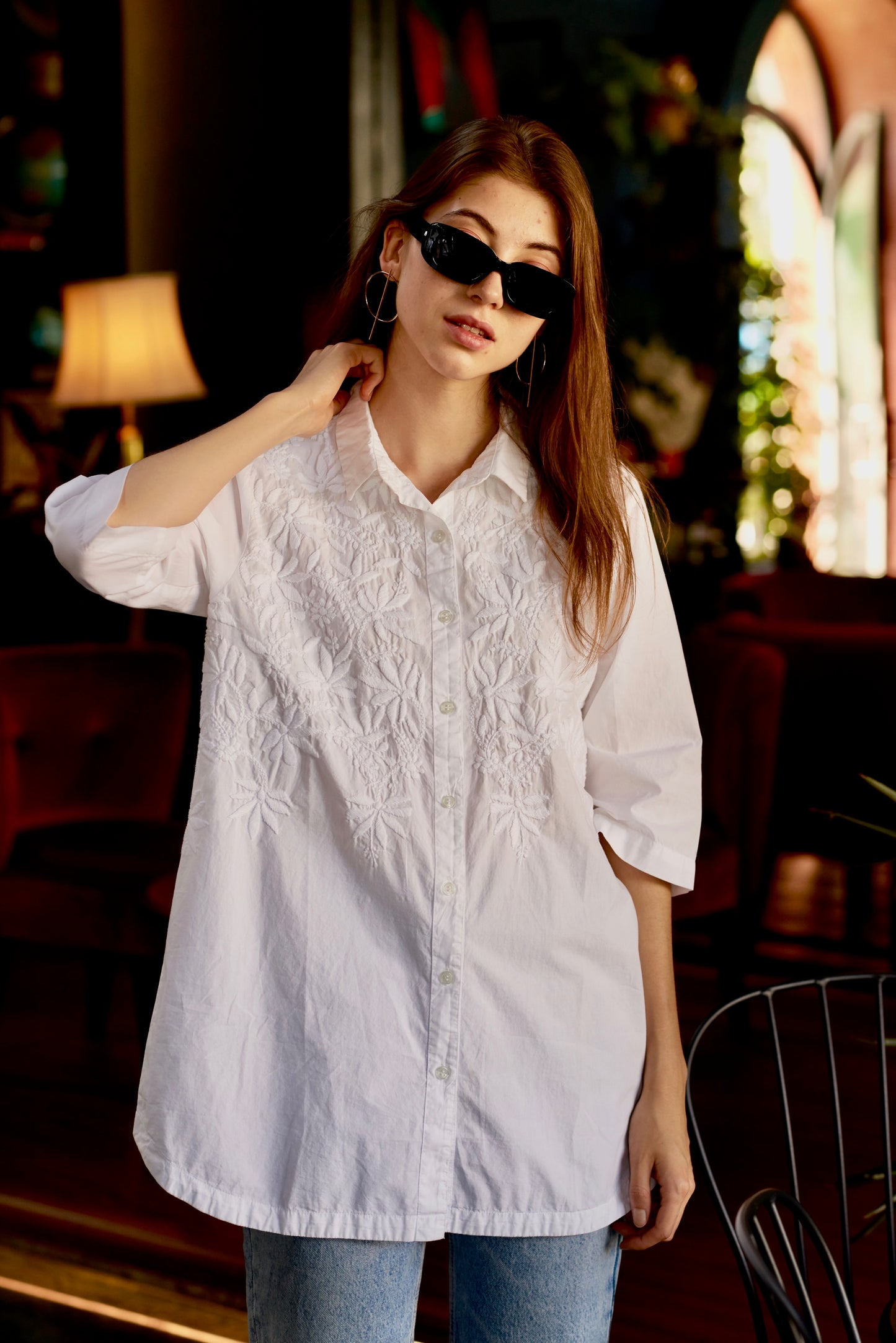 Anjara Embroidered Coverup - Stylish Beach to Street Wear