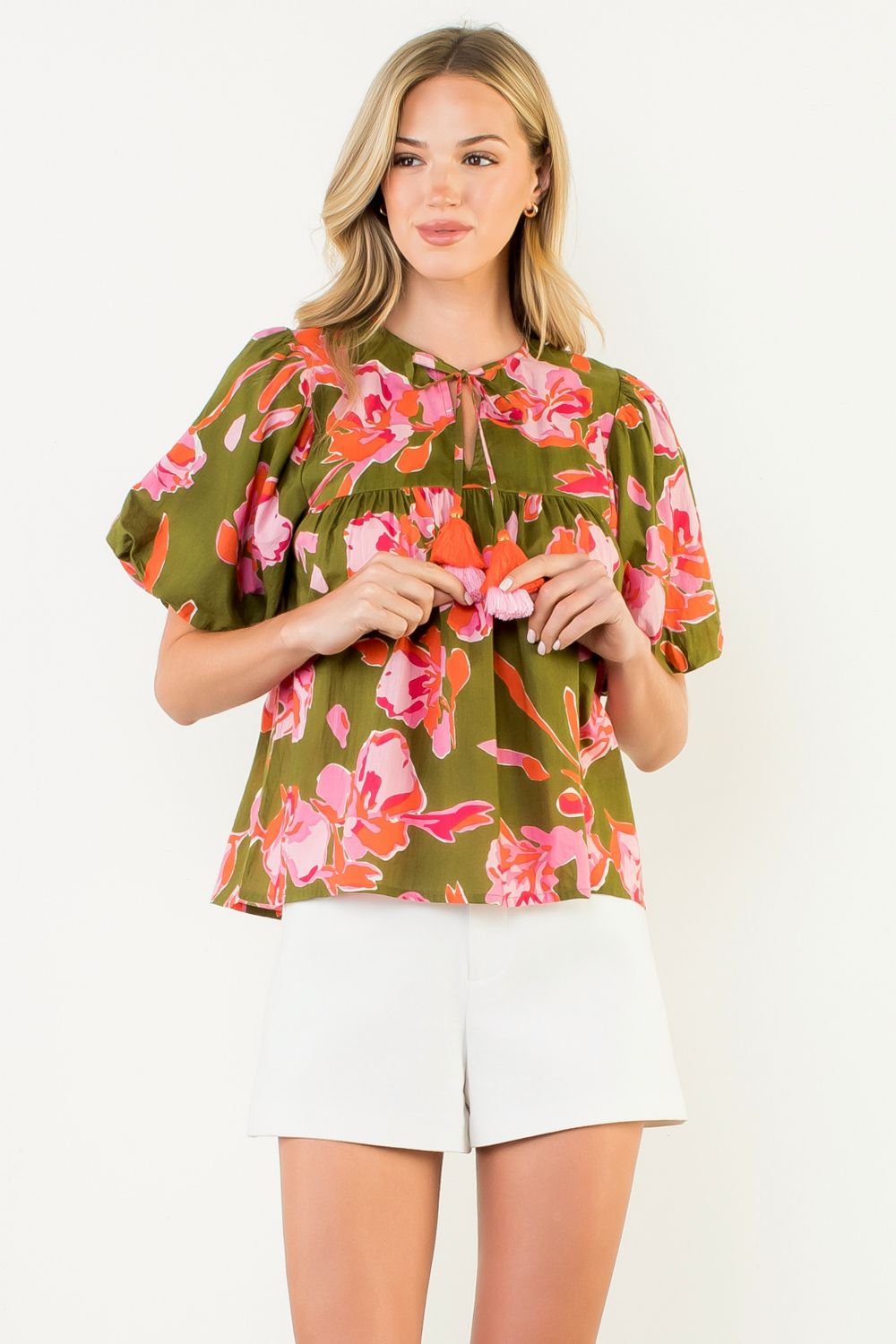 Puff Sleeve Flower Top