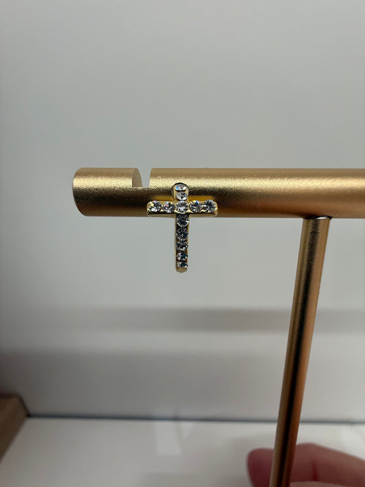 Small Hoop Cross Huggie