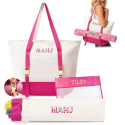 Mahj Tote Bag with Inserts - Pink