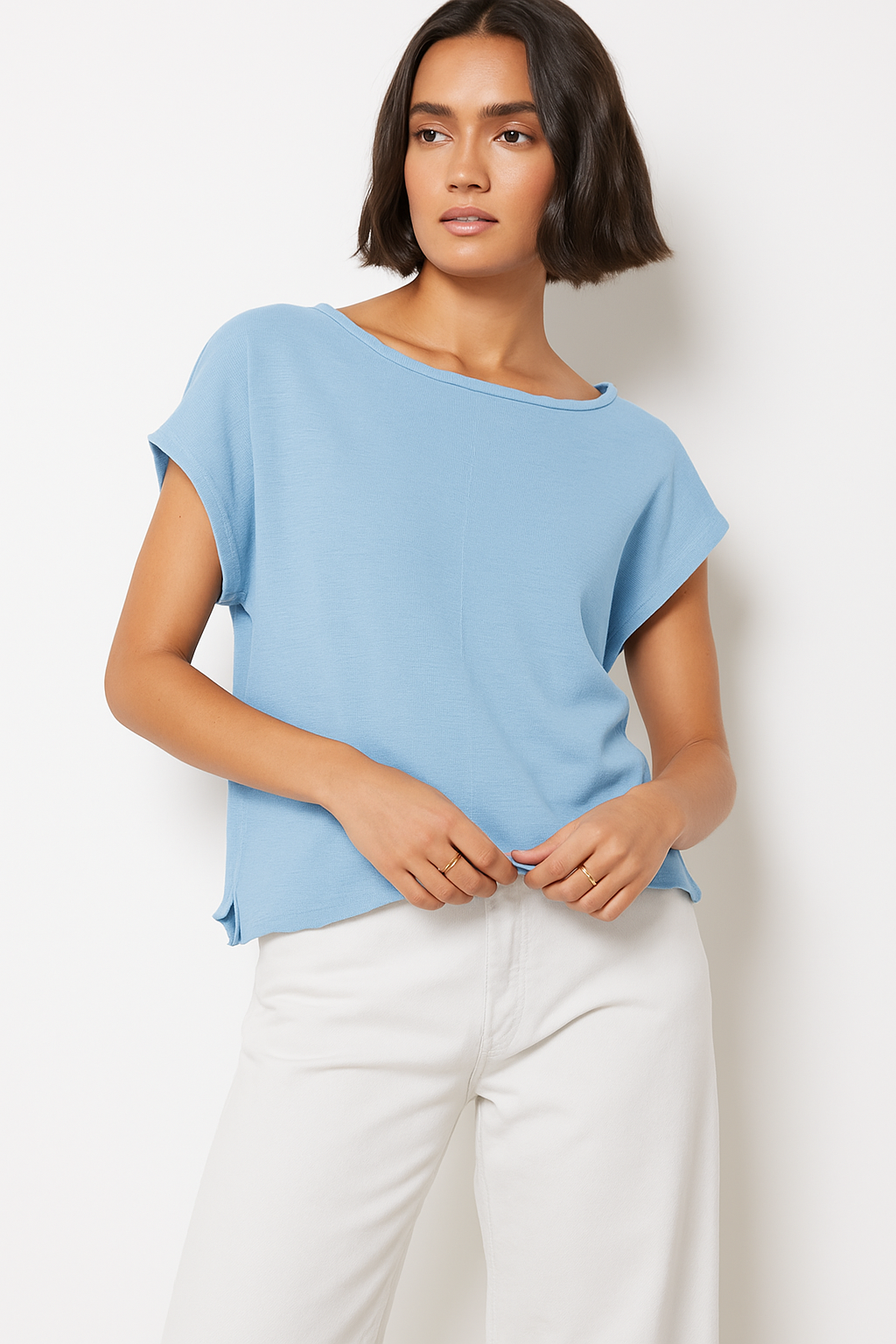Boatneck S/S Sweatshirt - Cloudy Sky