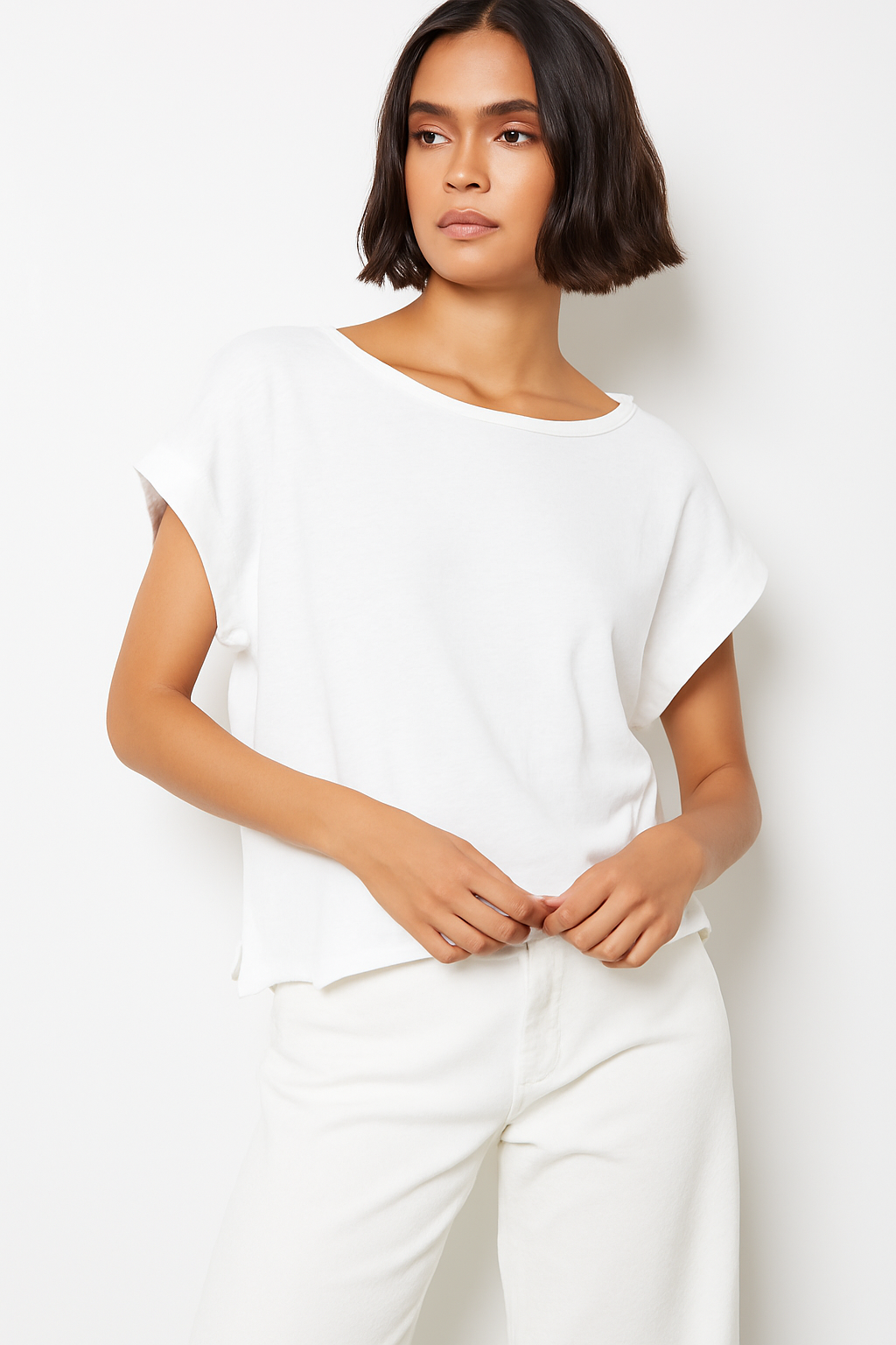 Boatneck S/S Sweatshirt - White