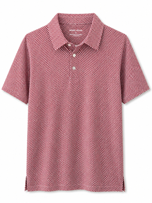 Boys AL Outline Polo - Crimson