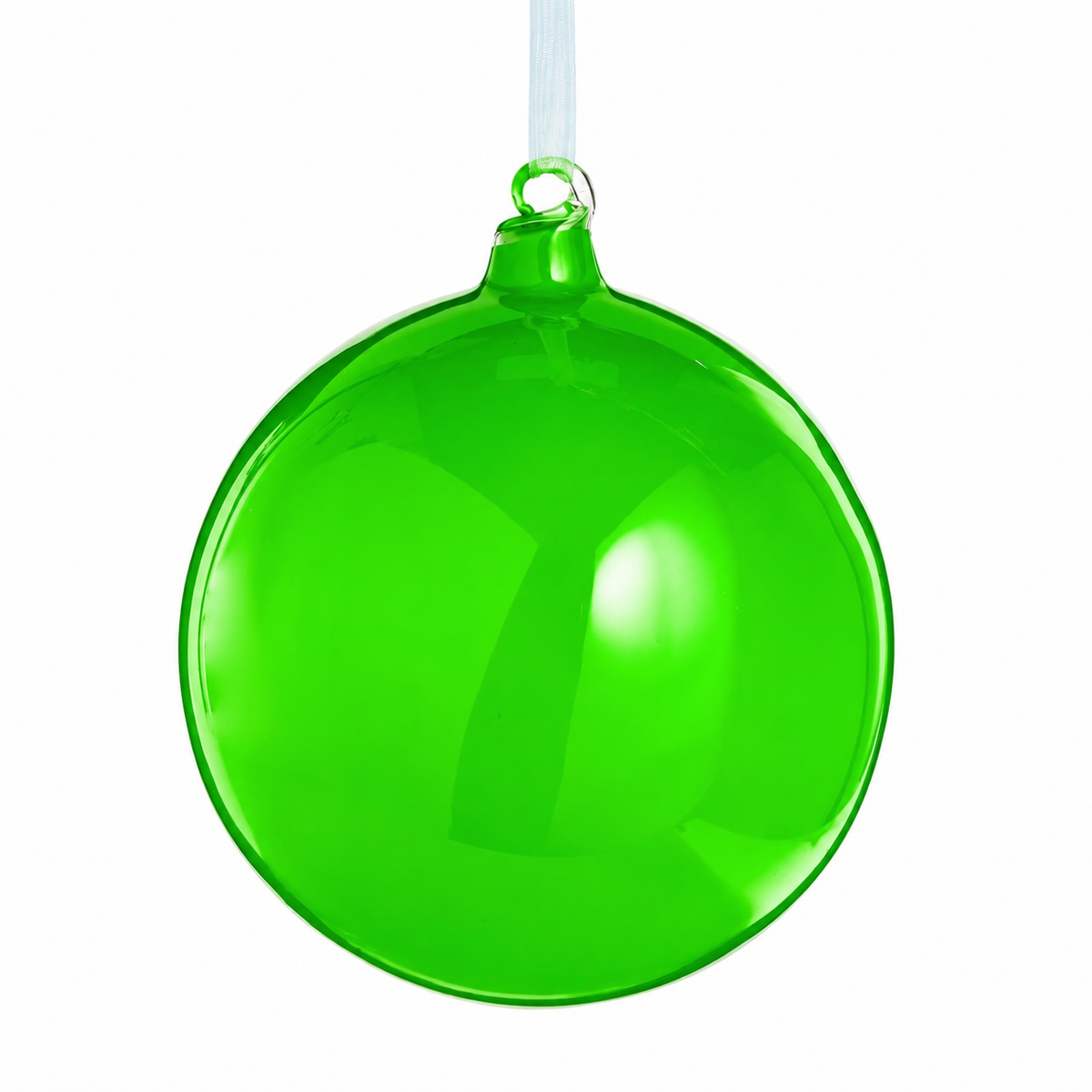 4" Shiny Bright Green Ball Ornament