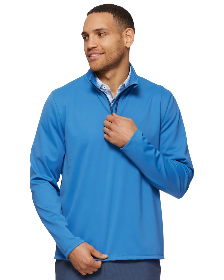 Journey Performance 1/4 Zip Mock Neck (med blue)