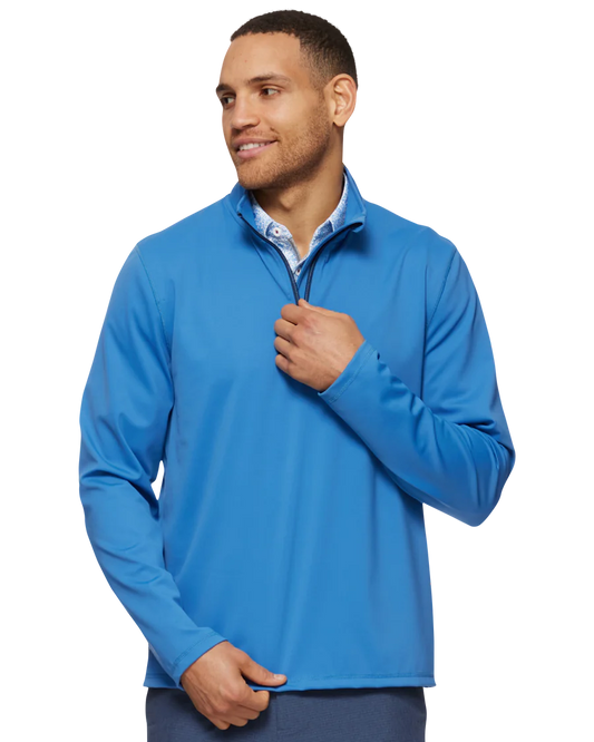 Journey Performance 1/4 Zip Mock Neck (med blue)