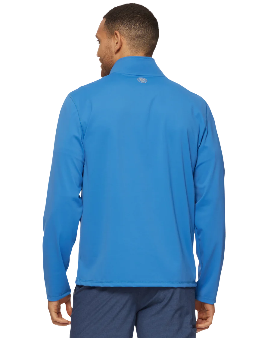 Journey Performance 1/4 Zip Mock Neck (med blue)