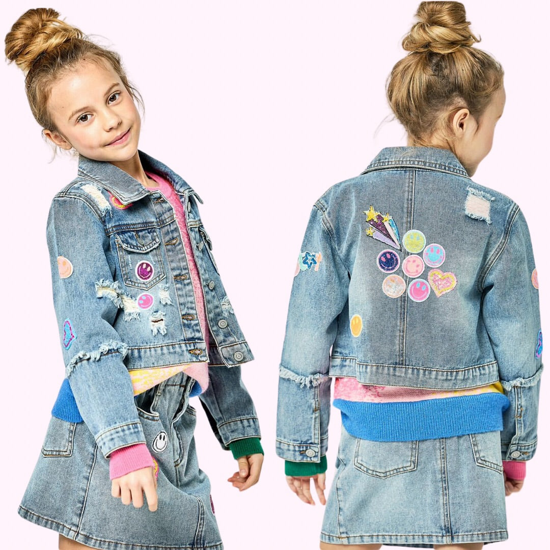 Vintage Jean Jacket w/ Sequin Patches