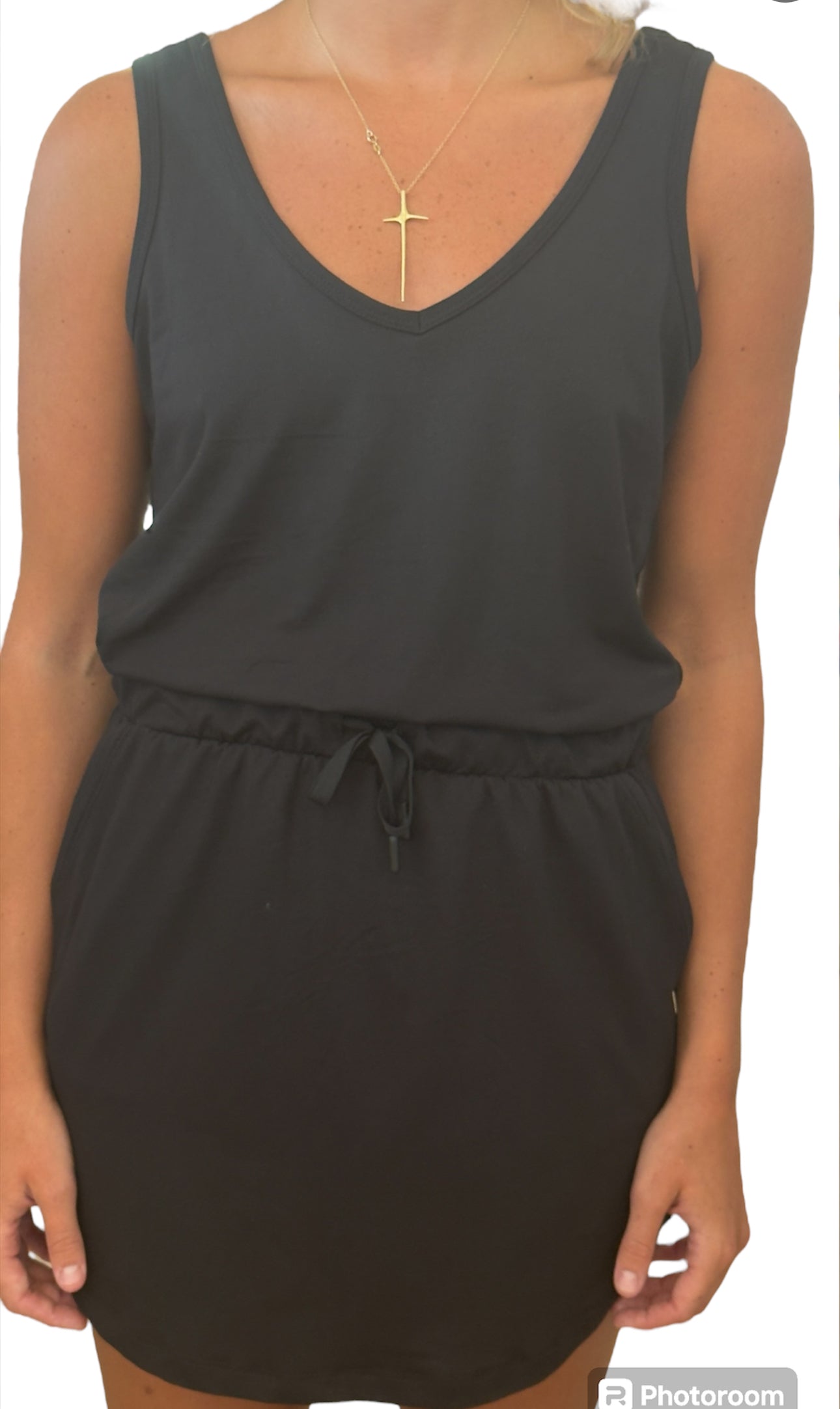 Forever V Neck Dress- Black