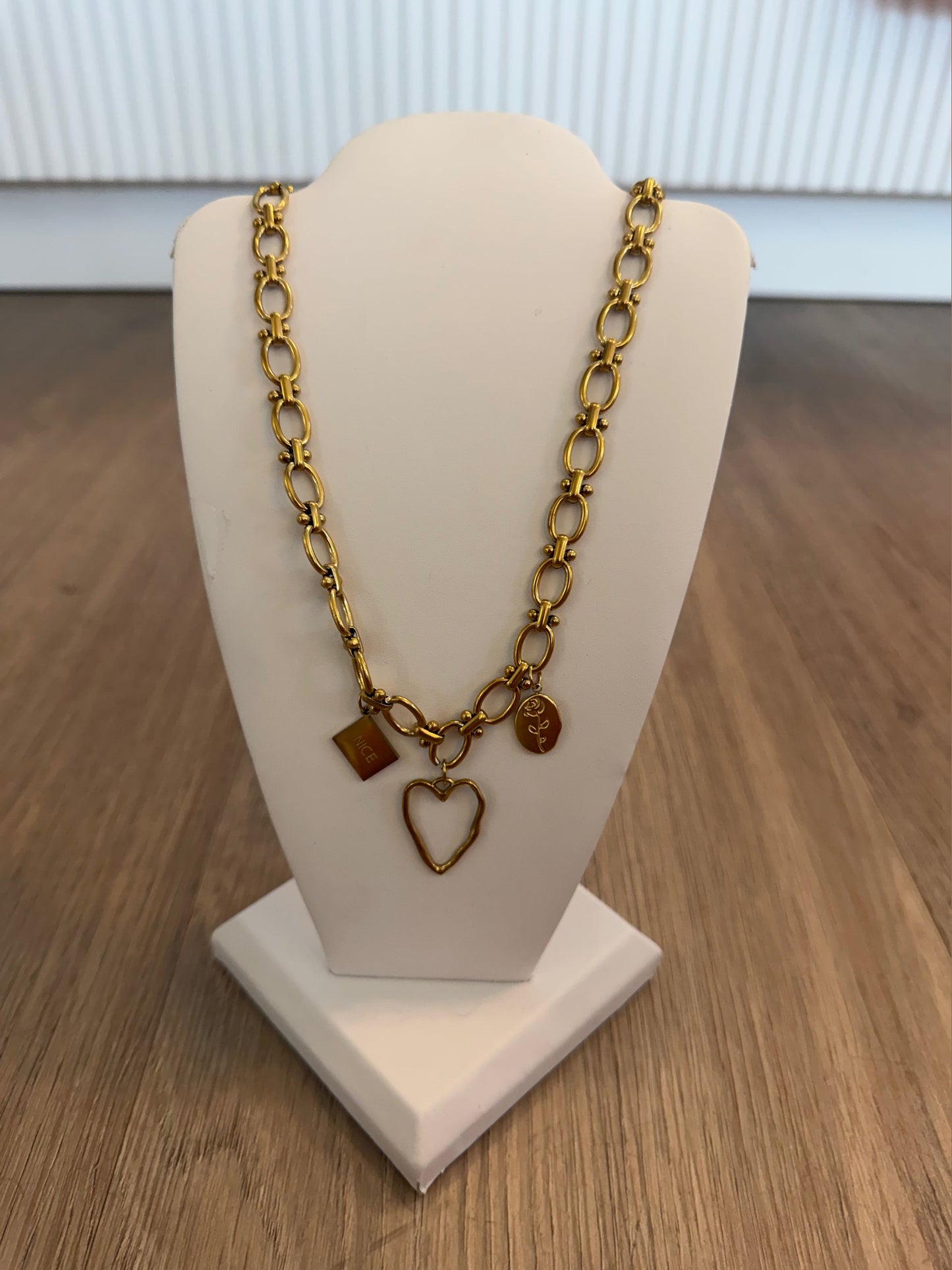 Open Heart Charm Necklace