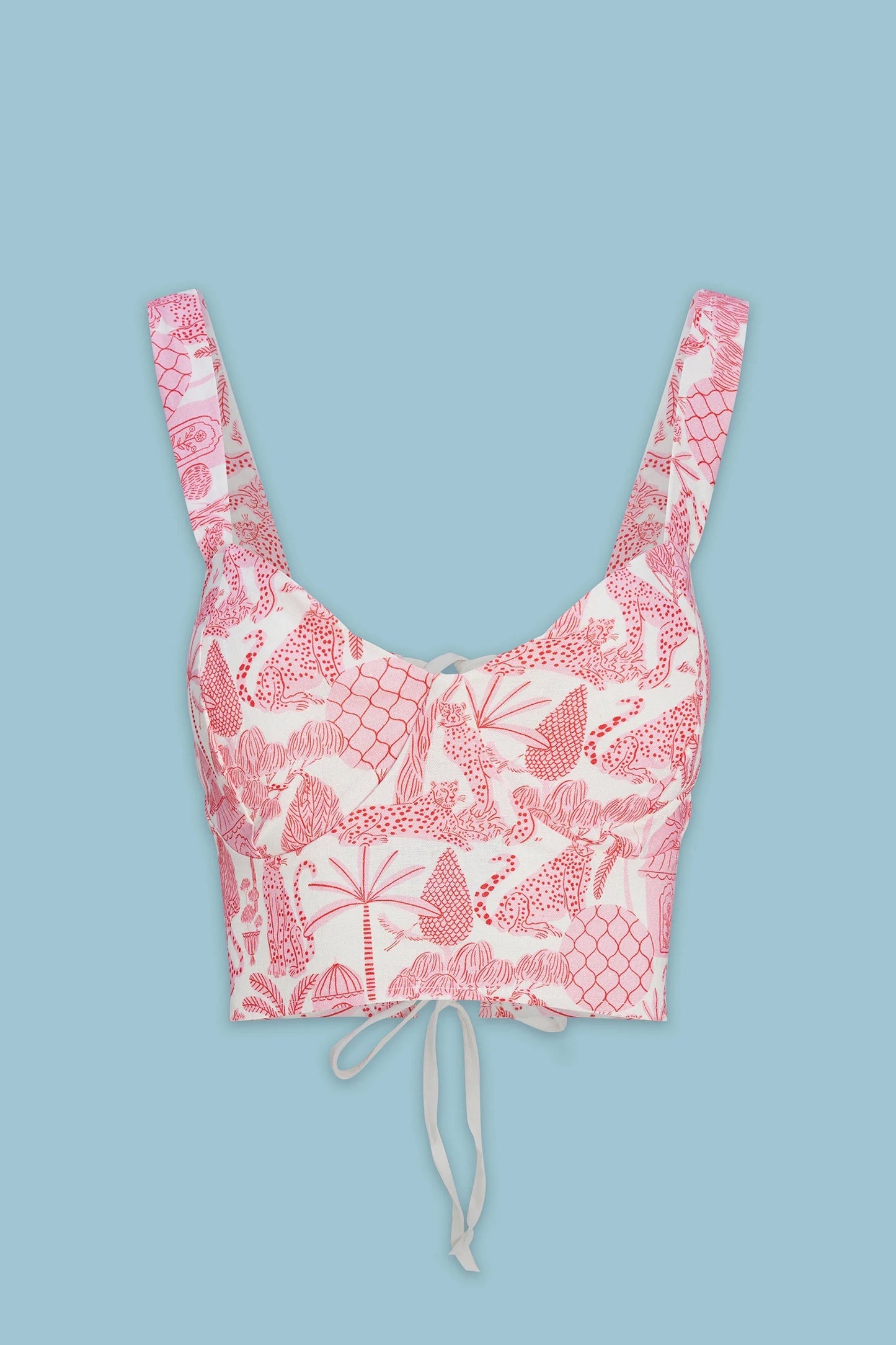 Women's Woven Sleeveless Top - Pink Toile